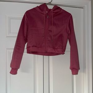 shein pink cropped hoodie